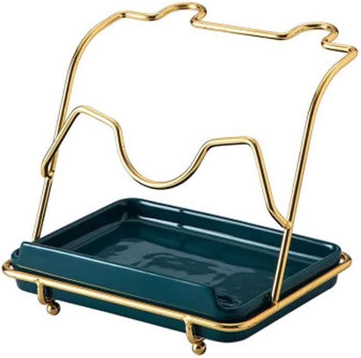 Kitchen Pot Cover Rack Organizer Pot Lid Shelf Cooking Storage Spoon Spatula Ladle Holder Cookbook Stand Home Accessories (Color : Style A Green)