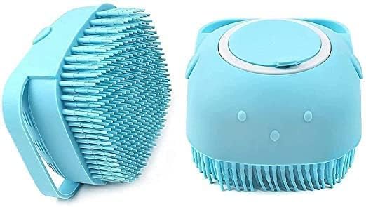 Vaigzo New Dog Bathing Brush with Shampoo Dispenser Body Scrubber with Soft Silicone Bristles Ideal Dog Accessories for All Dogs Suitable for Dogs Puppy Cat (MultiColor) (Brush - Pack Of 1) (B0CYG8TV9Z) Amazon Price History, Amazon Price Tracker
