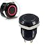 Yakamoz 12mm 1/2" 3V Led Light Metal Momentary Push Button Switch Industrial Boat Car DIY Switch Black (Red Ring)