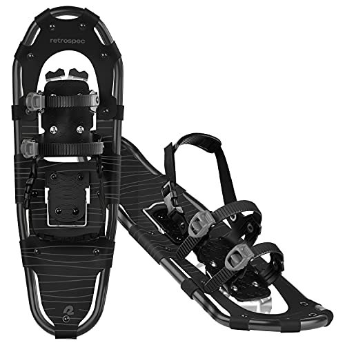 Image of Retrospec Drifter Snowshoes for Women & Men - Lightweight Aluminum Frame Snow Shoes with Double Ratchet Binding System, Heel Lifts & Carry Bag for All Terrain Hiking & Winter Sports