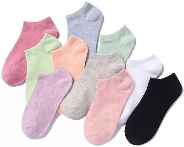 Ankle Length Plain Colourful Socks For Women/Girls-Combo Free Size Pack of 5 Pairs(SCS-WS-07-P-05)
