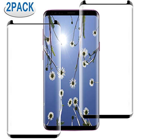 [2 Pack] Samsung Galaxy S9 Screen Protector, S9 Tempered Glass 3D Curved [9H Hardness][Anti-Fingerprint][Ultra-Clear][Bubble Free] Tempered Glass Screen Protector Compatible with Samsung Galaxy S9