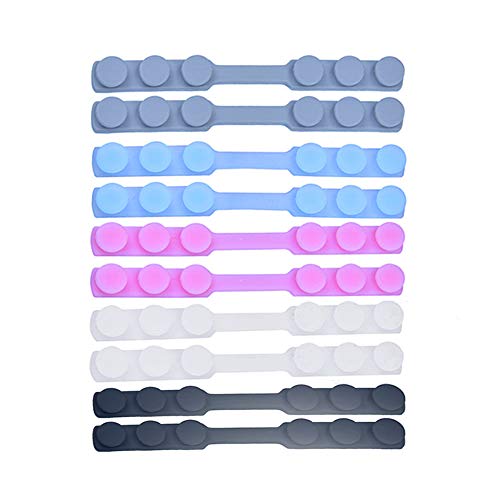 LZYMSZ Lot de 10 extensions de sangle de protection en silicone avec crochet d'oreille réglable et boucle de protection d'oreille souple