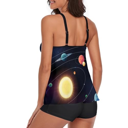 Maillot de bain tankini masquant le ventre avec shorty confortable