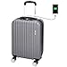 Produktbild DONPEREGRINO Leichtgewicht Kabinentrolley 55x35x20 mit TSA-Schloss und USB-Lade Anschluss, ABS Hartschale Koffer Handgepäck 4 Rollen