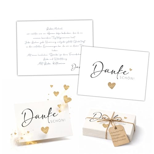 Eummel 40 zauberhafte Dankeskarten auf hochwertigen 300g Cremepapier | A6 Postkarte Danke schön Karte | Dankeschön Danksagungskarten