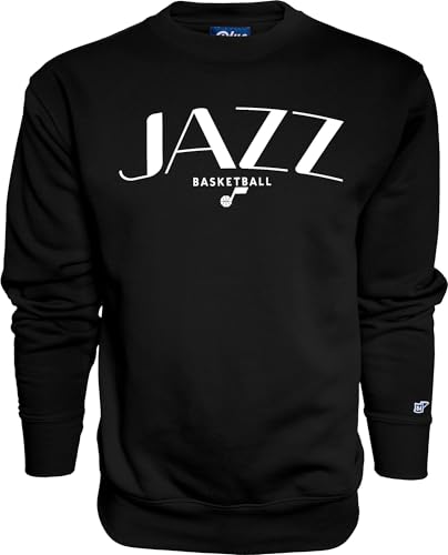 Blue 84 Utah Jazz NBA Officially Licensed Crewneck Sweatshirt Embroidery Basketball Arch, Team Color, Medium