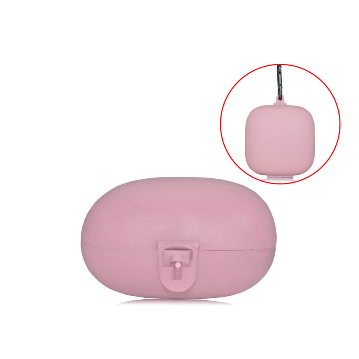DOITOOL 3piezas Caja De Protección para Auriculares Inalámbricos Funda De Silicona y Hebilla Metálica Compatible Pro Color Rosa