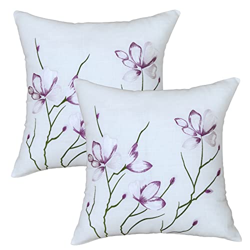 BrekSdat Embroidery Pillow Covers 18 x 18 Inches Set of 2 Washable