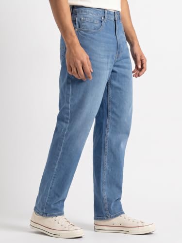 Image of Spykar Men's Renato Loose Fit Jeans | Mid Rise | Casual Denim | Stretch Fit | Jeans for Man