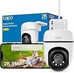 Tapo C510W 2K Caméra de Surveillance WiFi extérieur 360°, Vision Nocturne Couleur, Détection de Personne et Suivi de Mouvement, Étanche IP65, Alarme sonore Personnalisable