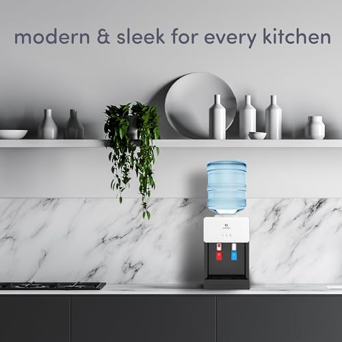 Image of Avalon Premium Hot /Cold Top Loading Countertop Water Cooler Dispenser With Child Safety Lock. UL Listed- White