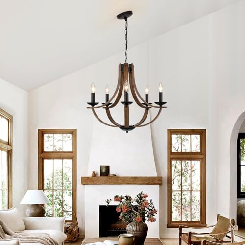 D24-Farmhouse-Chandelier-5-Light-Adjustable-Rustic-Chandelier-for-Dining-Room-for-Living-Room-Kitchen-Foyer-Bedroom-and-Entryway-Faux-Walnut-Candle-Chandeliers