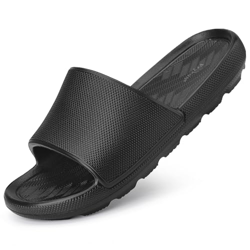 Frykun Slides for Men Shower Shoes Bathroom Slippers Non-slip Sandals Flip-flops for College Dorm...