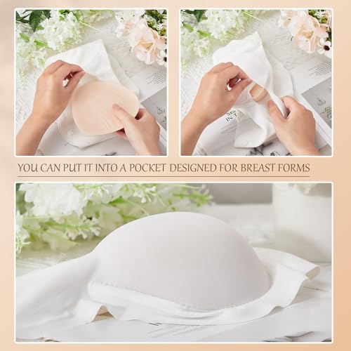 Hercicy 1 Pair Cotton Breast Forms Light Sponge Boobs Mastectomy Breast Cancer Support Bra for Women3