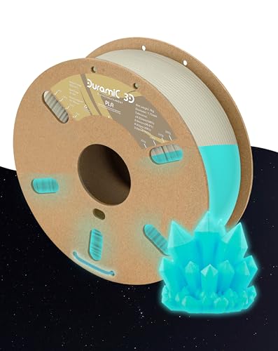 DURAMIC 3D PLA Glow Turquoise in The Dark Filament 1.75mm 1Kg, 3D Printing Luminous Filament 1.75mm Dimensional Accuracy +/- 0.02 mm, Fit Most FDM 3D Printers