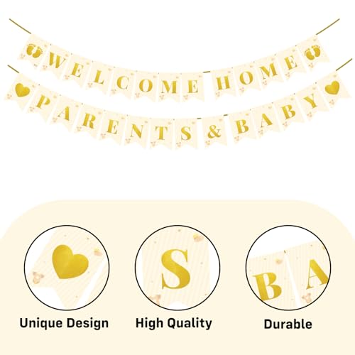 Image of Party Propz Baby Boy Welcome Home Decoration Kit - 32 Pcs Welcome Home Parents & Baby Banner Set with Pastel Balloons, Cradle Ceremony Decoration Items, It's a Boy Decoration (Cardstock, Latex)