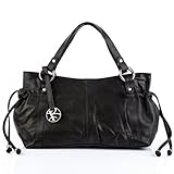 BACCINI Handtasche mit Langen Henkeln Anna aus Nappa-Leder I Henkeltasche für Damen I Schultertasche schwarz handgefertigt