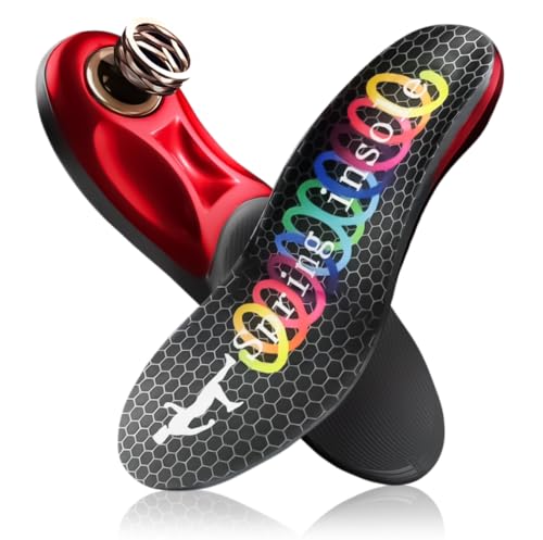 【医師監修】インソール 衝撃吸収 日本国内メーカー 土踏を支える アーチサポート 人間工学 中敷き 厚め 疲れにくい 低反発クッション 足の負担軽減 スポーツ ゴルフ 立ち仕事 靴 中敷き サイズ調整 (マルチカラー, 26.5~28cm)