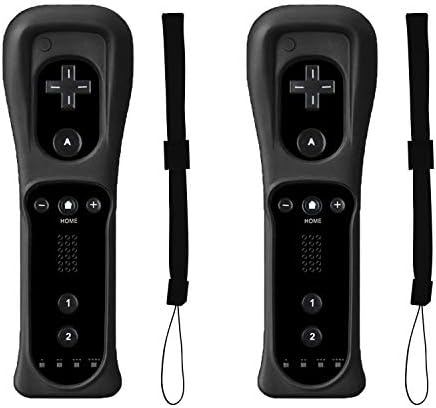 Poglen 2 Packs Wireless Gesture Controller Compatible for Wii Wii U Console (Black and Black)