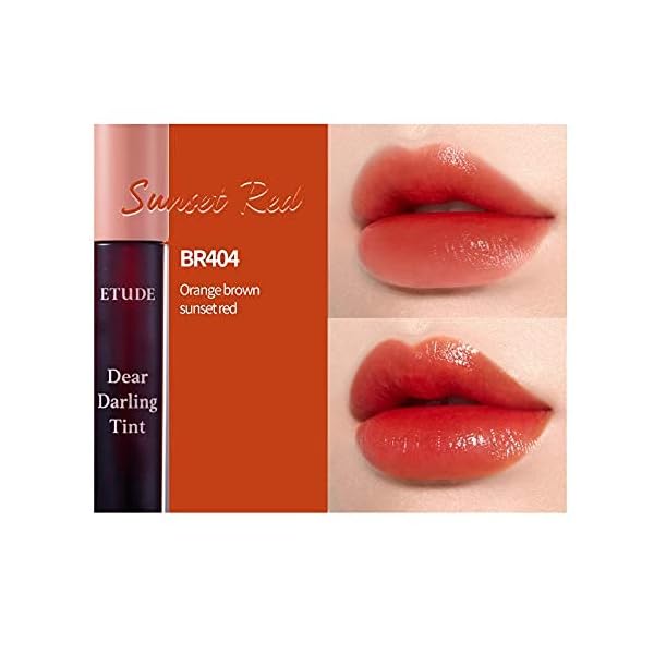 ETUDE Dear Darling Water Gel Tint (Sunset Red #BR404) - Long-lasting Effect up with Fruity, Juicy, Moist, and Vivid coloring…