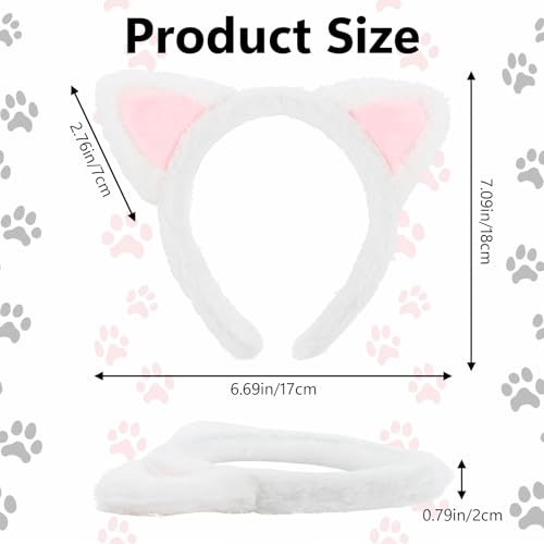 KUAOOAUK 2 Pcs Cat Ears Headband, Cute Lovely Hairband Furry Cat Ears - Image 3
