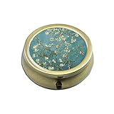 Pill Case - Cheliz Compact 3 Compartment Medicine Case, Pill Box for Pocket or Purse(Peach Blossoms)