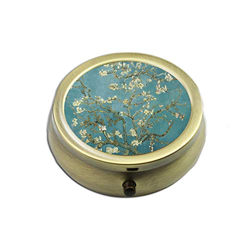 Pill Case - Cheliz Compact 3 Compartment Medicine Case, Pill Box for Pocket or Purse(Peach Blossoms)