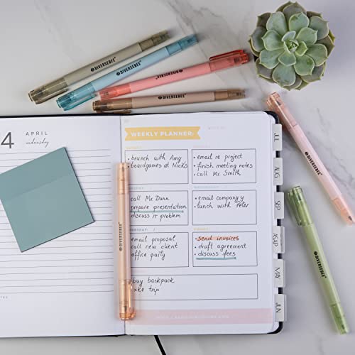 DIVERSEBEE Dual Tip Bible Highlighters and Pens No Bleed, 8 Pack
