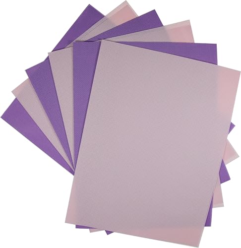 Image of KCS 4 /6 pc of 12 inch x 18 inch 30cmx45cm 16CT Counted Cotton Aida Cloth Cross Stitch Fabric (Lavender+Pink, 6 pc)