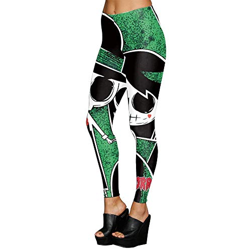 Leggings verdes y blancos de halloween para mujer mallas de yoga de cintura alta