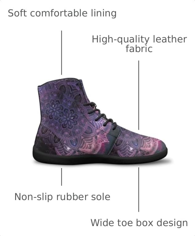 Image of Binienty Zero Drop Sole Barefoot Men's Women's PU Leather Flat Minimalist Barefoot Sneakers Athletic Shoes Waterproof
