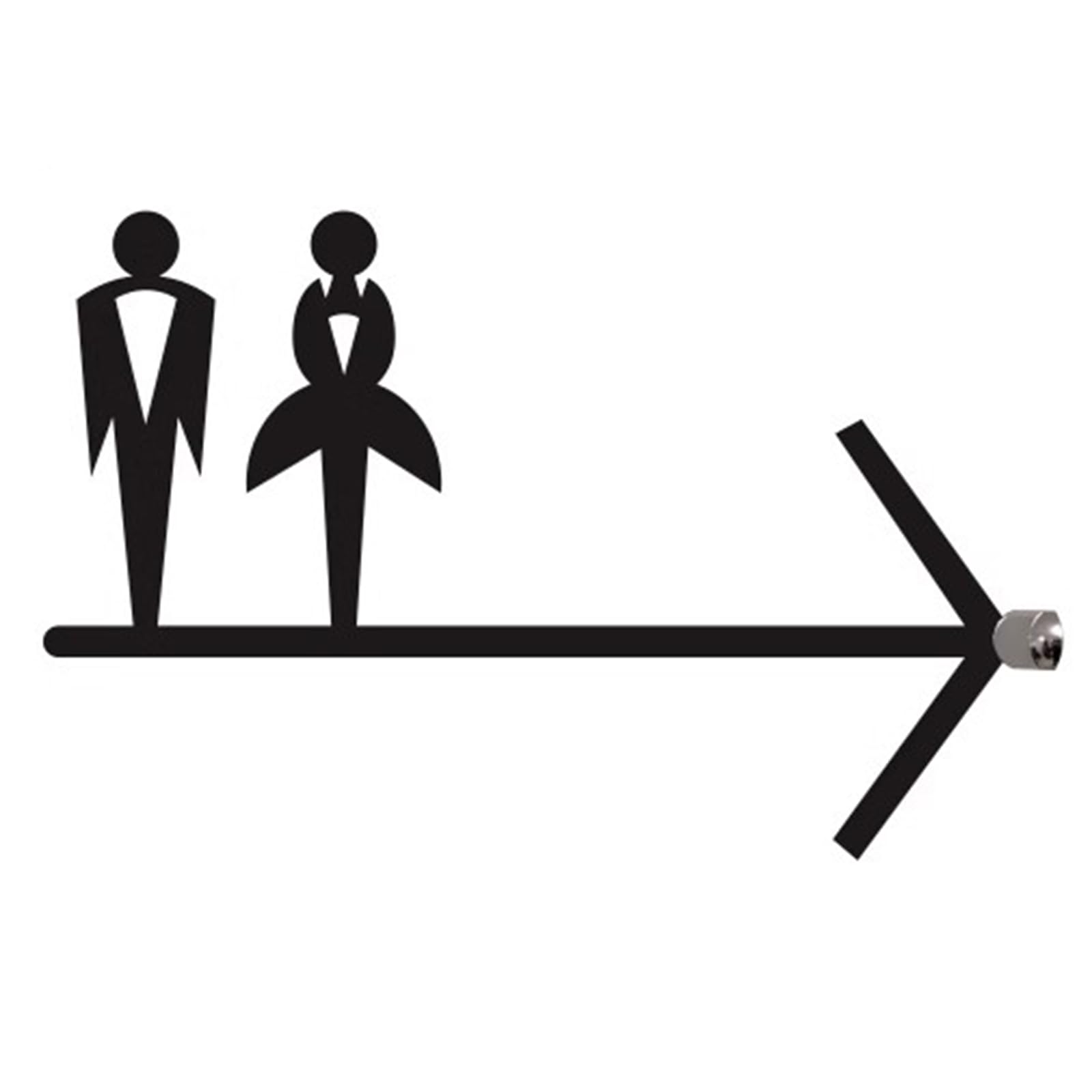 Cartelli per Bagni per Aziende, Cartello per WC con Freccia Direzionale, Cartello per Bagno in Acrilico per Donne E Uomini, per Uffici E Ristoranti, 14,2 X 9 Pollici, Nero