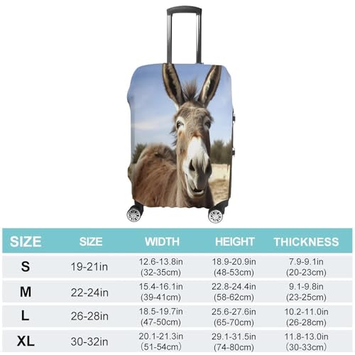 Housse de protection valise Funny Donkey élastique anti-rayure blanche taille S