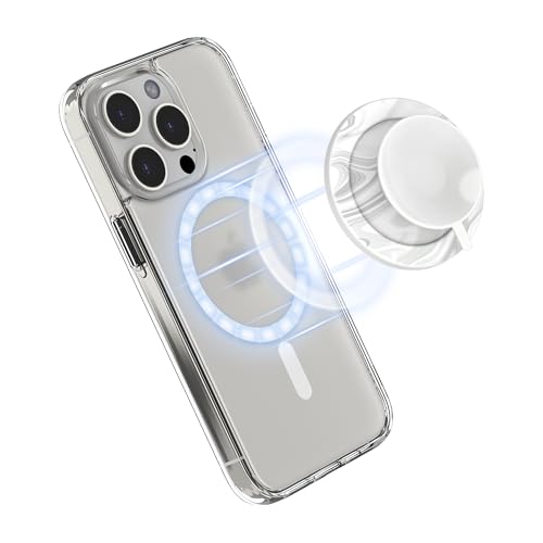 PROfezzion Supporto di Presa del Telefono di Aspirazione Mag Sicuro per il Bagno di Piastrelle di Vetro Dello Specchio, Non Superficie Ruvida, per Tutti i Telefoni Trucco Selfie Video (Bianco)