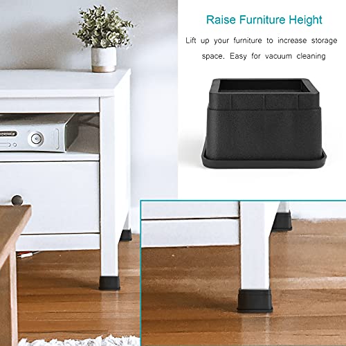 Moendergo Lot de 4 Rehausseurs de Lit réglables, Rehausseurs de Meubles, Rehausseurs de Meubles Robustes, Hauteur de Levage de 5,1 cm par Rehausseur, Carrés Empilables, Supportant Jusqu'à 1000 kg – vue 4