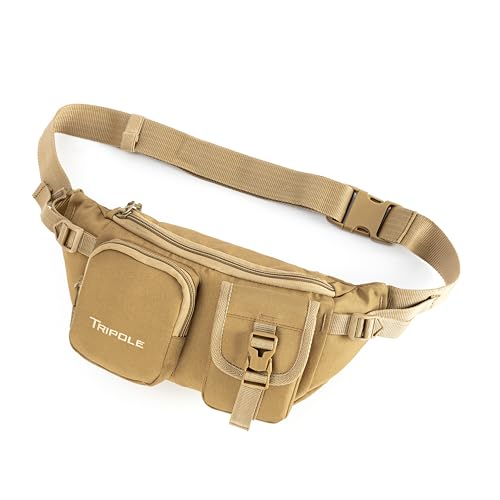 Image of Tripole Axis Waist Pack and Fanny Bag | for Men & Women | Utility Waist Bag for Travel, Hiking & Everyday Use (Khaki)