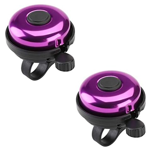 Paliston Aluminum Bike Bell Bicycle Bell for Adults Kids Boys Girls Purple & Purple Cover