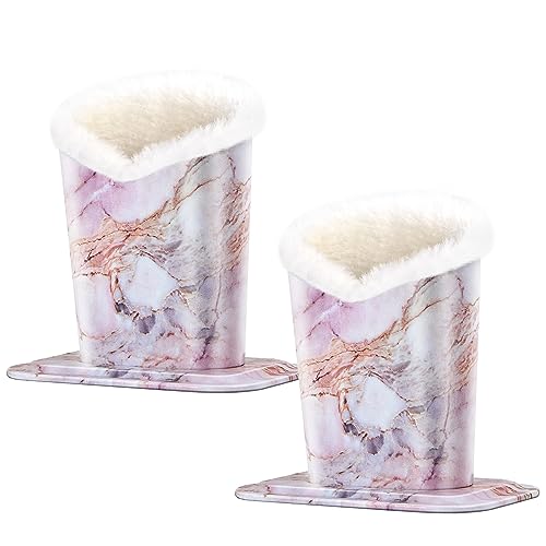 Image of Pack of 2 Plush Lined Eyeglasses Holder Stand Protective Glasses Case For Desks Or Nightstands