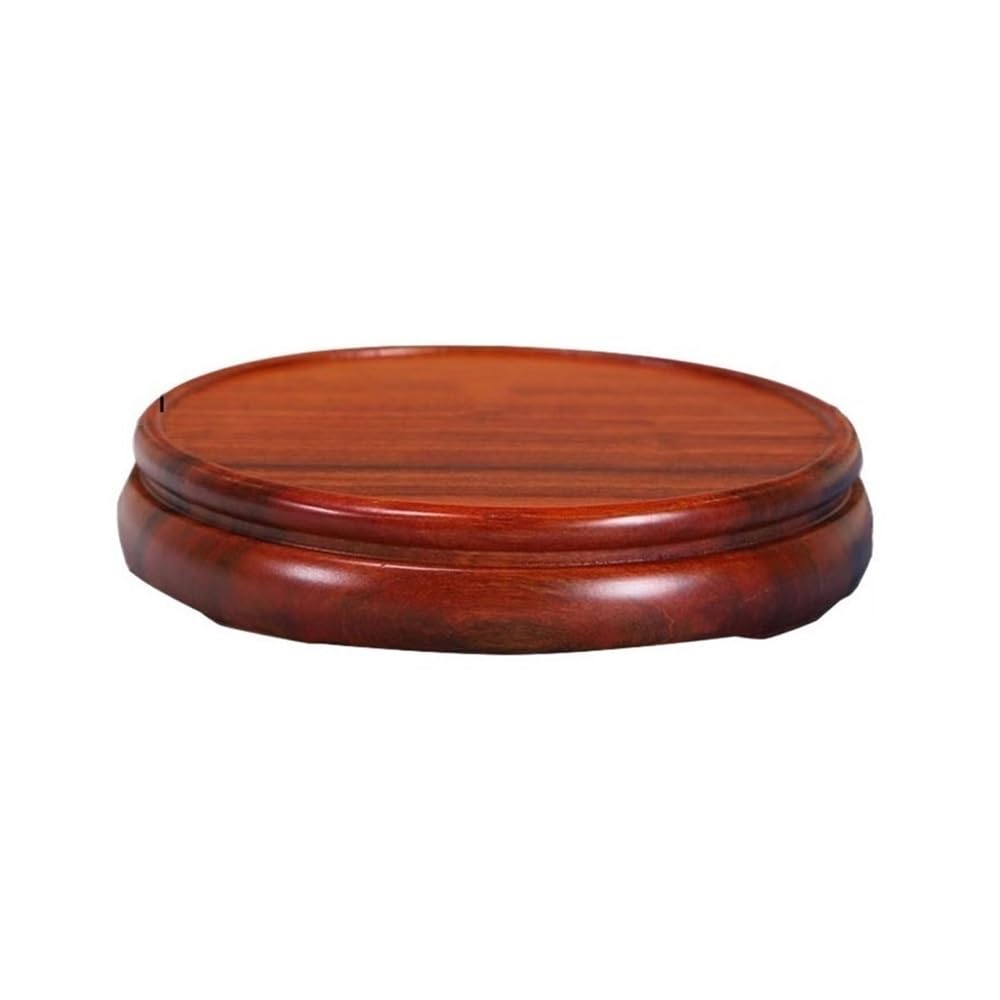 birene Vase Stand Red Sandalwood Circular Flowerpot Base, Bonsai Vase Teapot Display Stand Bracket(XS)
