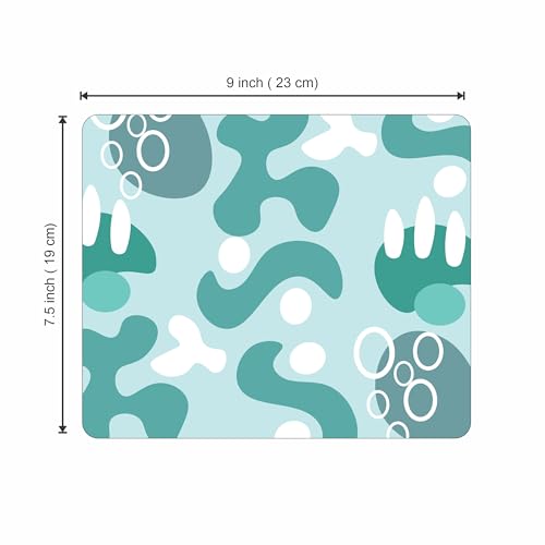 Image of My Print Shop Abstract Teal Camouflage Mouse Pad - 9x7.5 Inch Compact Non-Slip Rubber Desk Mat - Smooth Surface Mouse Pad for Office, Home & Gaming Setup
