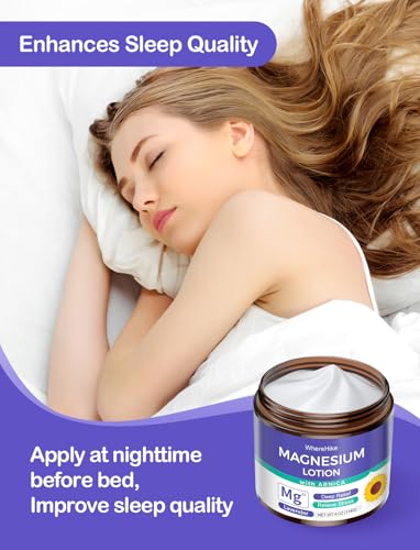 Magnesium Lotion with Arnica - Magnesium Cream for Sleep & Pain, Muscle Relaxation, Deeply Soothing Formula for Daily Hydration - Lavender