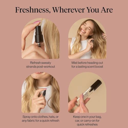 Image of Kitsch Hair Perfume for Women - Movie Theater Set | Deodorizing & Patented Odor-Eliminating Technology Hair Spray & Body Mist - Buttered Popcorn, Fizzy Cola & Cinnamon Pretzel, 3x10mL