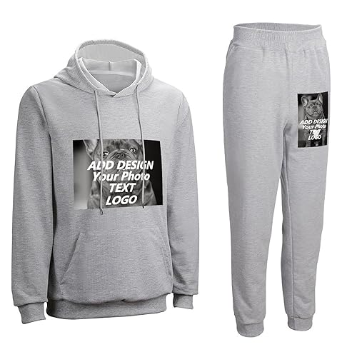 Custom Hooded Sweatshirts Sweeatpants Personalized Hoodies Customized Sweater Sweatpants Two Piece Suit