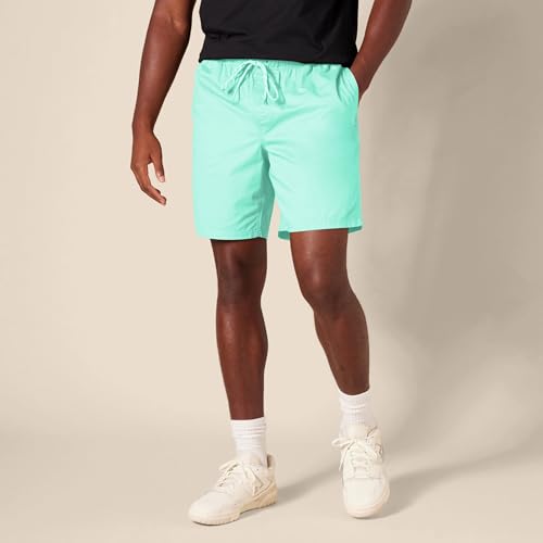 Image of Amazon Essentials Men's 8 inch Inseam Relaxed-Fit Cotton Drawstring Pull-On Walk Shorts, Summer-Weight