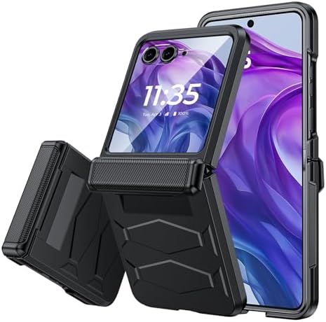 Vizvera for Motorola Razr+ (Plus) 2024 Case with Hinge Cover, Bui...