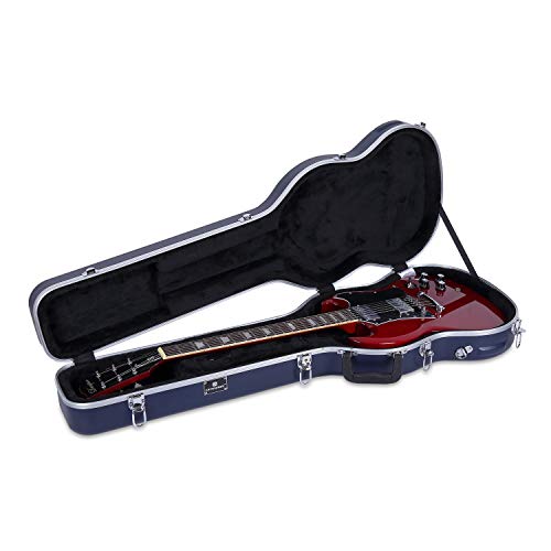 Image of Crossrock ABS Molded Arch Top Case for SG Electric Guitars, Backpack Straps, Blue(CRA860SGBL)