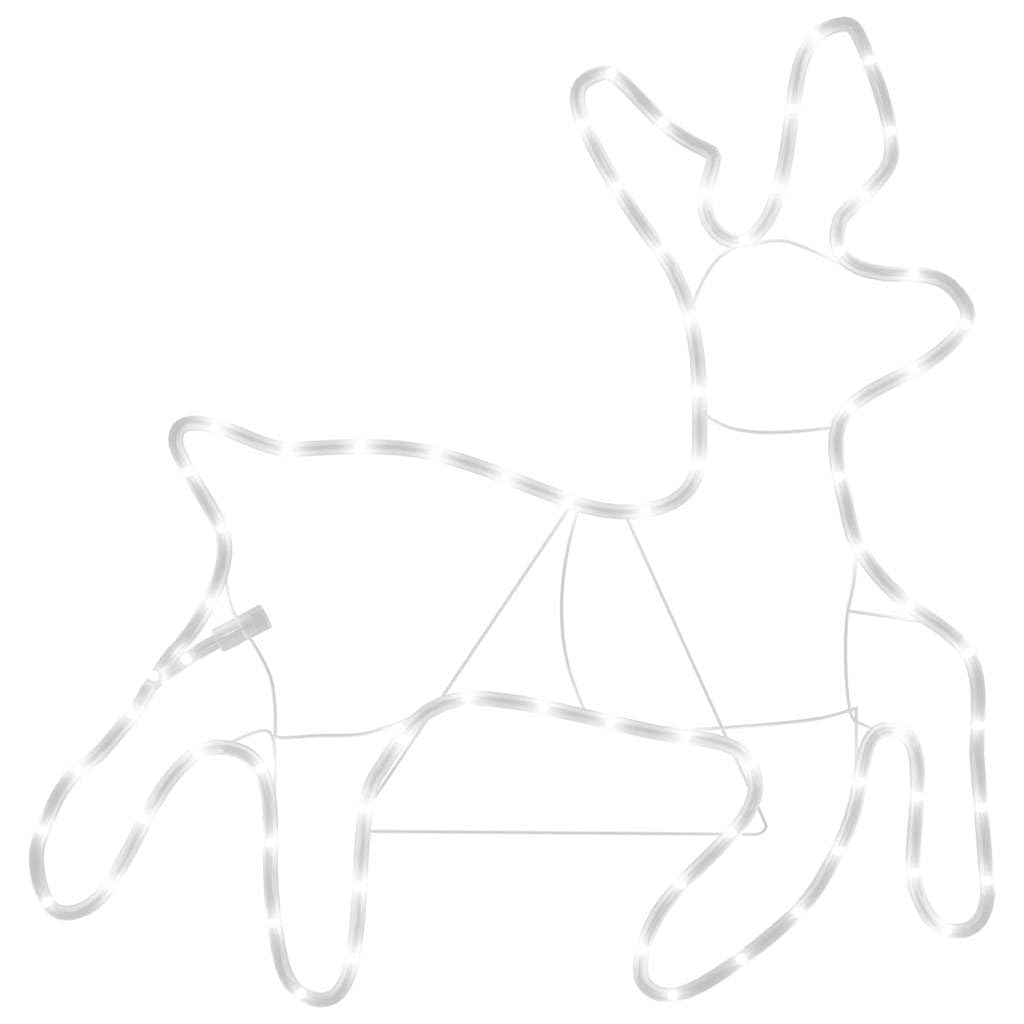 Weihnachts-Rentier Figur mit 72 LED-Lichtern Warmweiß, Metall Dekoration für Garten und Wohnzimmer, 56,9 x 51,8 cm, Wetterfestes Design für Weihnachten