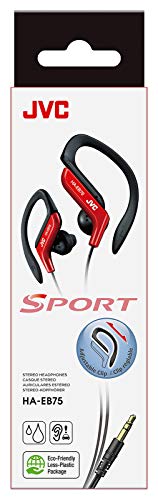 Image of JVC HAEB75R Sports Clip Headphone, Red, Small
