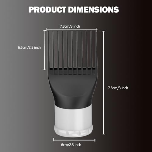LURA Blow Dryer Comb Attachment for Black Hair (1.7 to 2.1 Nozzles)